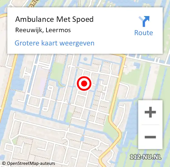 Locatie op kaart van de 112 melding: Ambulance Met Spoed Naar Reeuwijk, Leermos op 2 november 2017 11:33