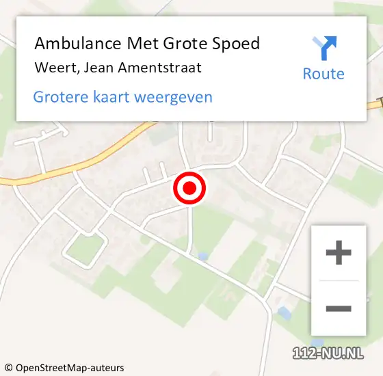 Locatie op kaart van de 112 melding: Ambulance Met Grote Spoed Naar Weert, Jean Amentstraat op 2 november 2017 11:56