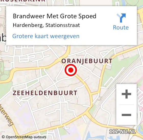 Locatie op kaart van de 112 melding: Brandweer Met Grote Spoed Naar Hardenberg, Stationsstraat op 2 november 2017 12:36