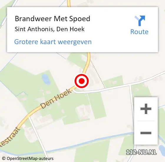 Locatie op kaart van de 112 melding: Brandweer Met Spoed Naar Sint Anthonis, Den Hoek op 2 november 2017 13:50