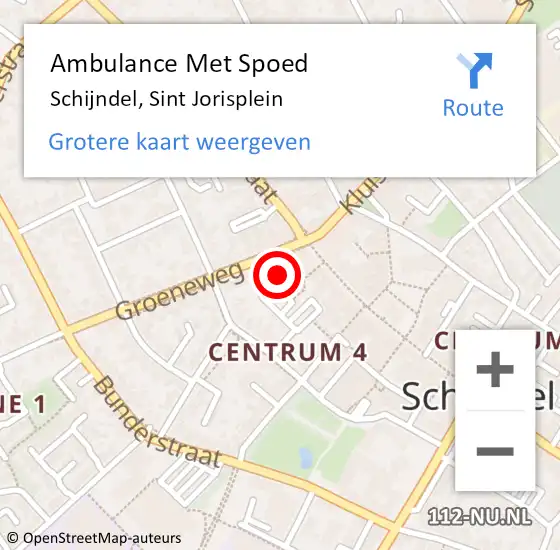 Locatie op kaart van de 112 melding: Ambulance Met Spoed Naar Schijndel, Sint Jorisplein op 2 november 2017 14:05