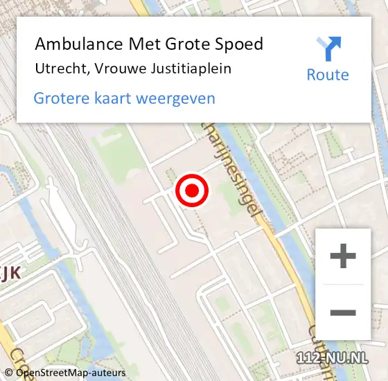 Locatie op kaart van de 112 melding: Ambulance Met Grote Spoed Naar Utrecht, Vrouwe Justitiaplein op 2 november 2017 14:17