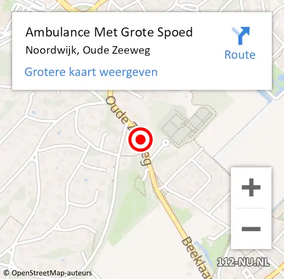Locatie op kaart van de 112 melding: Ambulance Met Grote Spoed Naar Noordwijk, Oude Zeeweg op 2 november 2017 14:42