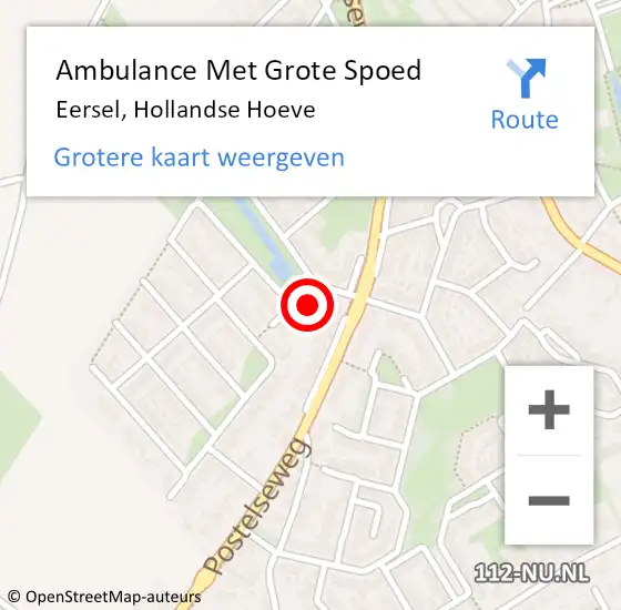 Locatie op kaart van de 112 melding: Ambulance Met Grote Spoed Naar Eersel, Hollandse Hoeve op 2 november 2017 15:07