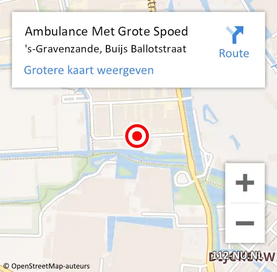 Locatie op kaart van de 112 melding: Ambulance Met Grote Spoed Naar 's-Gravenzande, Buijs Ballotstraat op 2 november 2017 15:31