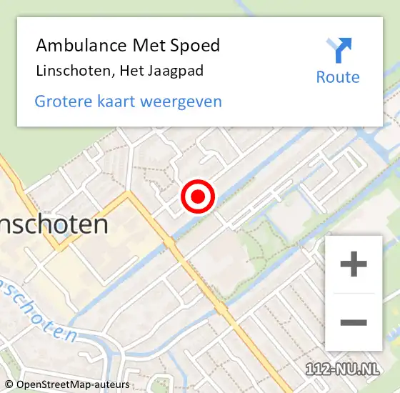 Locatie op kaart van de 112 melding: Ambulance Met Spoed Naar Linschoten, Het Jaagpad op 2 november 2017 15:42