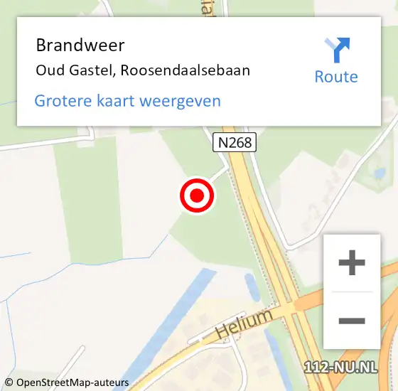 Locatie op kaart van de 112 melding: Brandweer Oud Gastel, Roosendaalsebaan op 2 november 2017 16:33