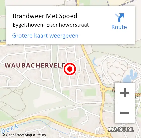 Locatie op kaart van de 112 melding: Brandweer Met Spoed Naar Eygelshoven, Eisenhowerstraat op 2 november 2017 16:40