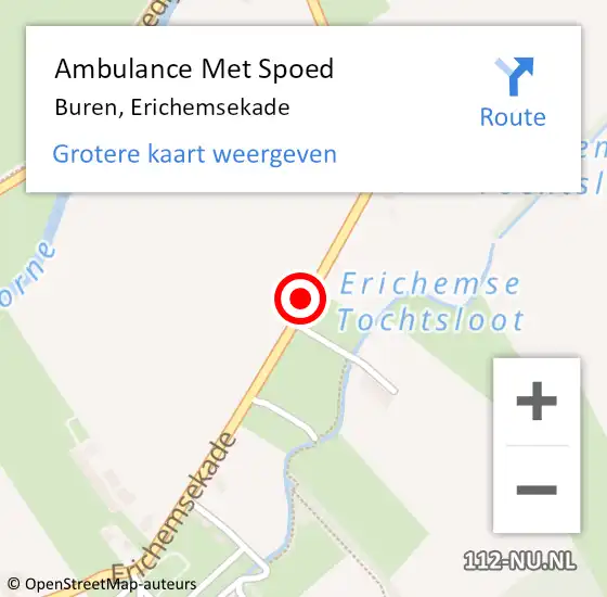 Locatie op kaart van de 112 melding: Ambulance Met Spoed Naar Buren, Erichemsekade op 2 november 2017 16:57