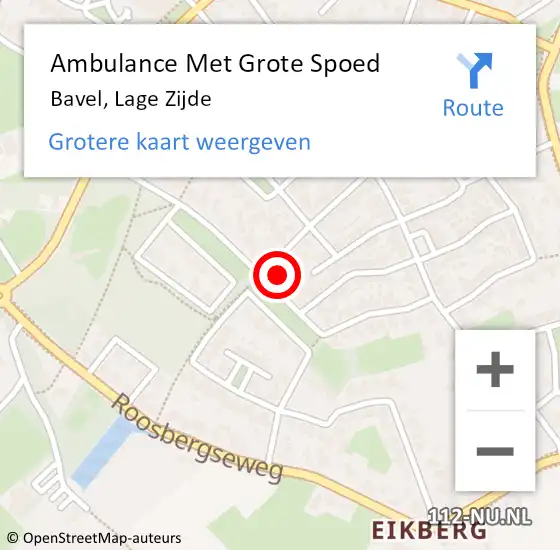 Locatie op kaart van de 112 melding: Ambulance Met Grote Spoed Naar Bavel, Lage Zijde op 2 november 2017 17:06