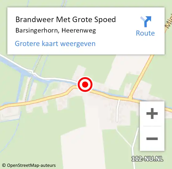 Locatie op kaart van de 112 melding: Brandweer Met Grote Spoed Naar Barsingerhorn, Heerenweg op 2 november 2017 17:36