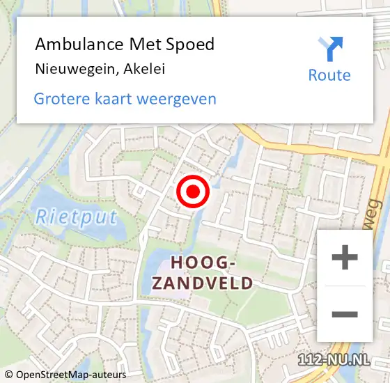 Locatie op kaart van de 112 melding: Ambulance Met Spoed Naar Nieuwegein, Akelei op 2 november 2017 18:55