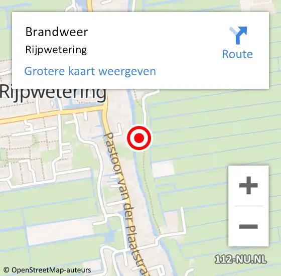 Locatie op kaart van de 112 melding: Brandweer Rijpwetering op 2 november 2017 19:19