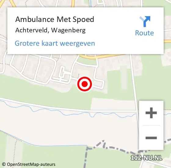 Locatie op kaart van de 112 melding: Ambulance Met Spoed Naar Achterveld, Wagenberg op 2 november 2017 19:40