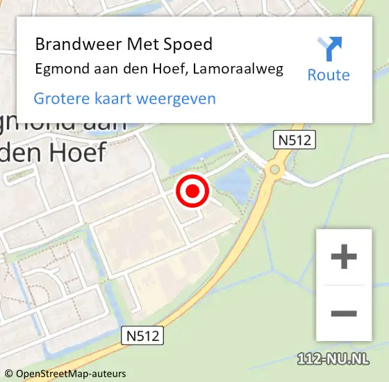 Locatie op kaart van de 112 melding: Brandweer Met Spoed Naar Egmond aan den Hoef, Lamoraalweg op 2 november 2017 19:43