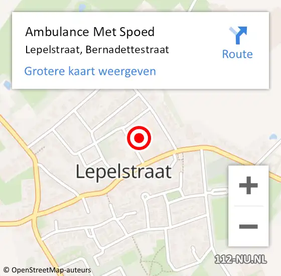 Locatie op kaart van de 112 melding: Ambulance Met Spoed Naar Lepelstraat, Bernadettestraat op 2 november 2017 20:00