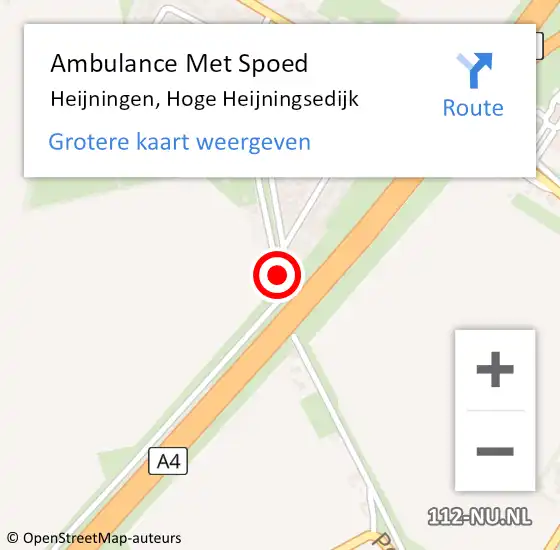 Locatie op kaart van de 112 melding: Ambulance Met Spoed Naar Heijningen, Hoge Heijningsedijk op 2 november 2017 20:17