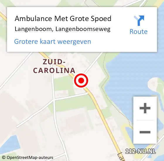 Locatie op kaart van de 112 melding: Ambulance Met Grote Spoed Naar Langenboom, Langenboomseweg op 2 november 2017 20:57