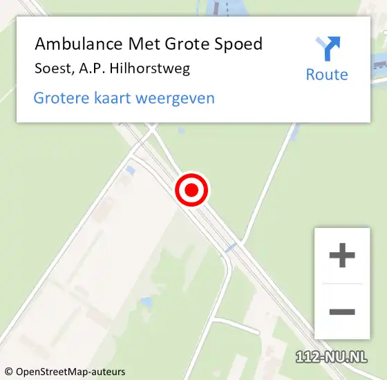 Locatie op kaart van de 112 melding: Ambulance Met Grote Spoed Naar Soest, Hilhorstweg op 2 november 2017 21:10