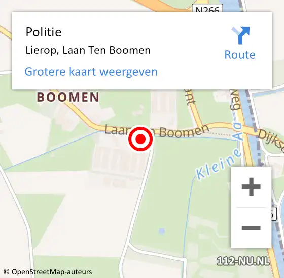 Locatie op kaart van de 112 melding: Politie Lierop, Laan Ten Boomen op 2 november 2017 21:23