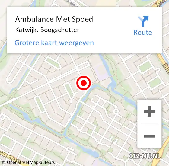 Locatie op kaart van de 112 melding: Ambulance Met Spoed Naar Katwijk, Boogschutter op 2 november 2017 22:06