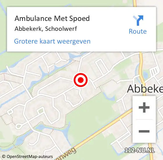 Locatie op kaart van de 112 melding: Ambulance Met Spoed Naar Abbekerk, Schoolwerf op 2 november 2017 22:29