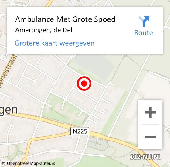 Locatie op kaart van de 112 melding: Ambulance Met Grote Spoed Naar Amerongen, de Del op 5 februari 2014 22:40