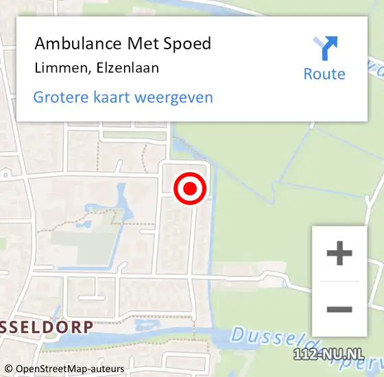 Locatie op kaart van de 112 melding: Ambulance Met Spoed Naar Limmen, Elzenlaan op 3 november 2017 03:13