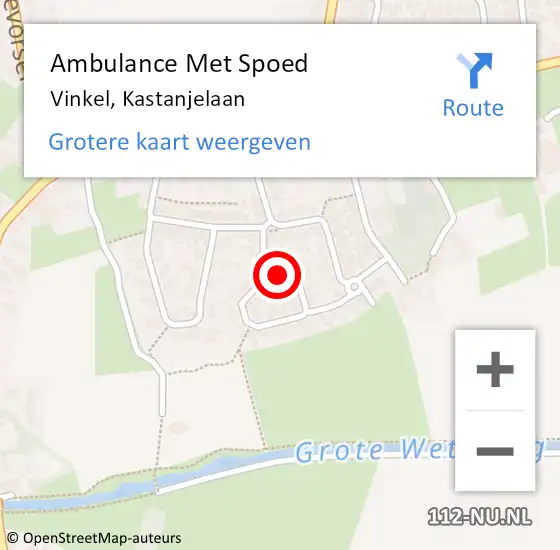 Locatie op kaart van de 112 melding: Ambulance Met Spoed Naar Vinkel, Kastanjelaan op 3 november 2017 04:59