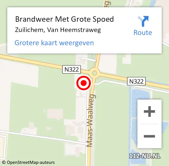 Locatie op kaart van de 112 melding: Brandweer Met Grote Spoed Naar Zuilichem, Van Heemstraweg op 3 november 2017 05:34