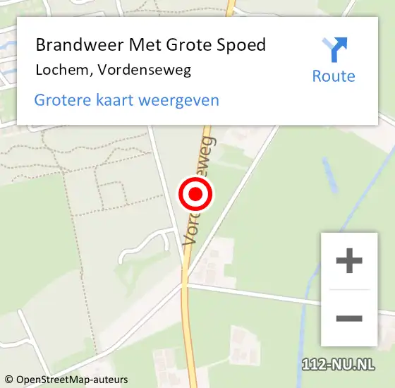 Locatie op kaart van de 112 melding: Brandweer Met Grote Spoed Naar Lochem, Vordenseweg op 3 november 2017 07:21