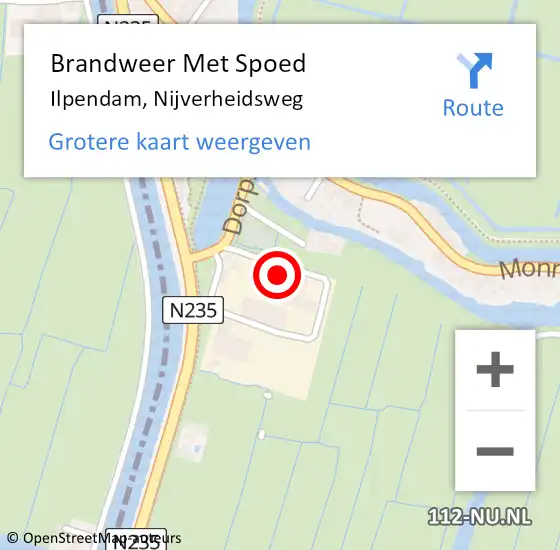 Locatie op kaart van de 112 melding: Brandweer Met Spoed Naar Ilpendam, Nijverheidsweg op 3 november 2017 08:34