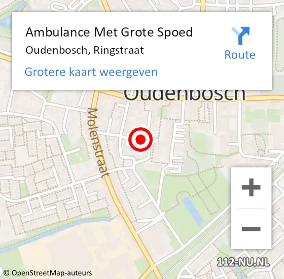 Locatie op kaart van de 112 melding: Ambulance Met Grote Spoed Naar Oudenbosch, Ringstraat op 3 november 2017 09:37
