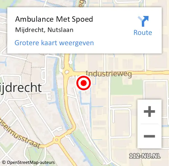 Locatie op kaart van de 112 melding: Ambulance Met Spoed Naar Mijdrecht, Nutslaan op 3 november 2017 11:34