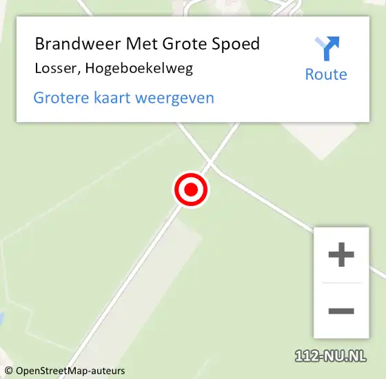 Locatie op kaart van de 112 melding: Brandweer Met Grote Spoed Naar Losser, Hogeboekelweg op 3 november 2017 11:37