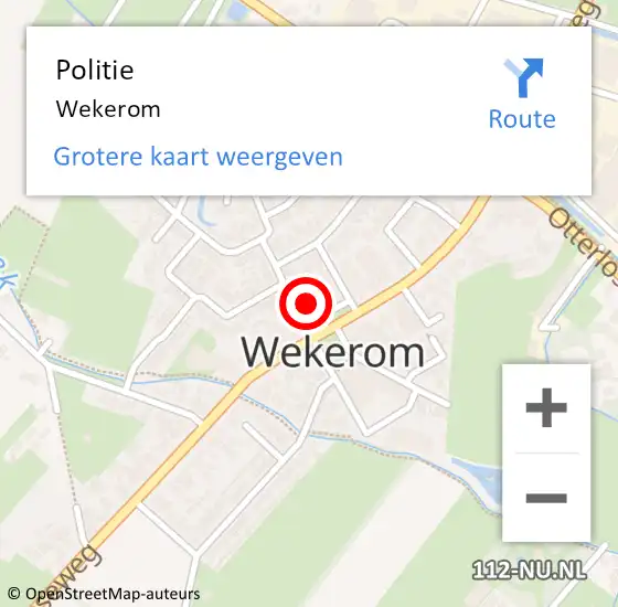 Locatie op kaart van de 112 melding: Politie Wekerom op 3 november 2017 12:00