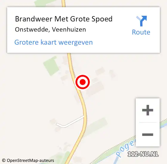 Locatie op kaart van de 112 melding: Brandweer Met Grote Spoed Naar Onstwedde, Veenhuizen op 3 november 2017 12:13