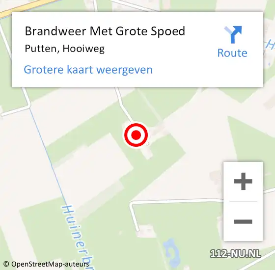 Locatie op kaart van de 112 melding: Brandweer Met Grote Spoed Naar Putten, Hooiweg op 3 november 2017 14:21