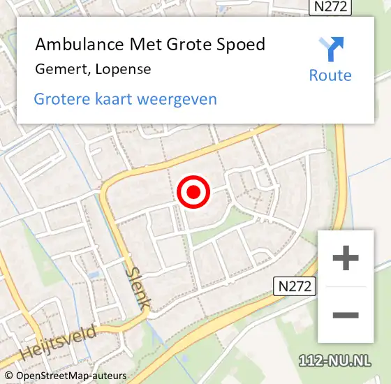 Locatie op kaart van de 112 melding: Ambulance Met Grote Spoed Naar Gemert, Lopense op 3 november 2017 15:31