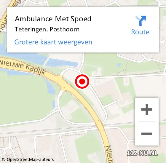 Locatie op kaart van de 112 melding: Ambulance Met Spoed Naar Teteringen, Posthoorn op 3 november 2017 17:06