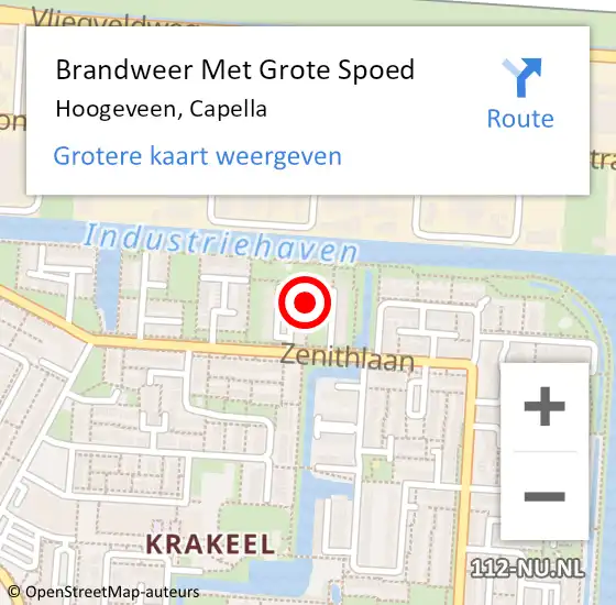 Locatie op kaart van de 112 melding: Brandweer Met Grote Spoed Naar Hoogeveen, Capella op 3 november 2017 17:42