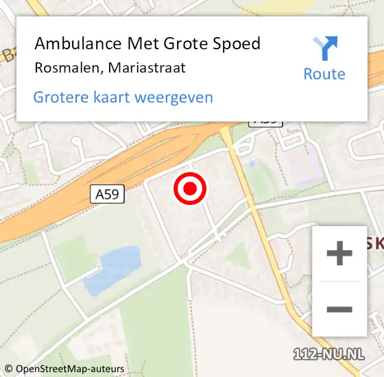 Locatie op kaart van de 112 melding: Ambulance Met Grote Spoed Naar Rosmalen, Mariastraat op 3 november 2017 18:22