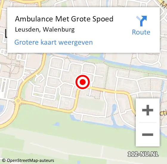 Locatie op kaart van de 112 melding: Ambulance Met Grote Spoed Naar Leusden, Walenburg op 3 november 2017 19:28