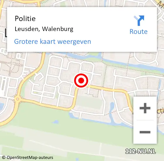 Locatie op kaart van de 112 melding: Politie Leusden, Walenburg op 3 november 2017 19:36