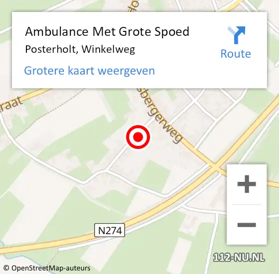 Locatie op kaart van de 112 melding: Ambulance Met Grote Spoed Naar Posterholt, Winkelweg op 3 november 2017 19:43