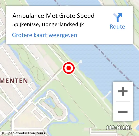 Locatie op kaart van de 112 melding: Ambulance Met Grote Spoed Naar Spijkenisse, Hongerlandsedijk op 3 november 2017 19:55