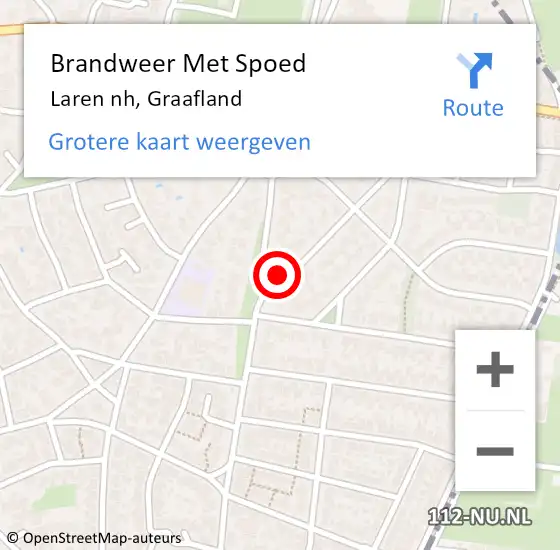 Locatie op kaart van de 112 melding: Brandweer Met Spoed Naar Laren nh, Graafland op 3 november 2017 19:57