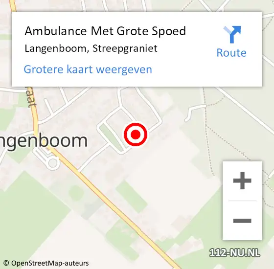 Locatie op kaart van de 112 melding: Ambulance Met Grote Spoed Naar Langenboom, Streepgraniet op 3 november 2017 20:42