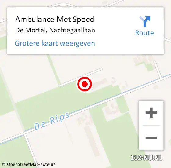 Locatie op kaart van de 112 melding: Ambulance Met Spoed Naar De Mortel, Nachtegaallaan op 3 november 2017 23:57