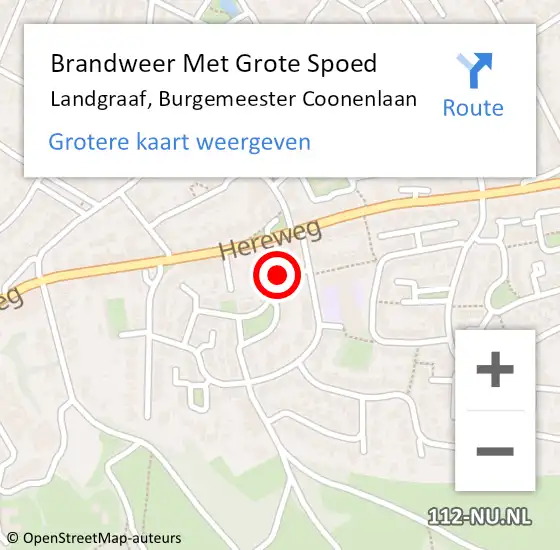 Locatie op kaart van de 112 melding: Brandweer Met Grote Spoed Naar Landgraaf, Burgemeester Coonenlaan op 4 november 2017 00:27